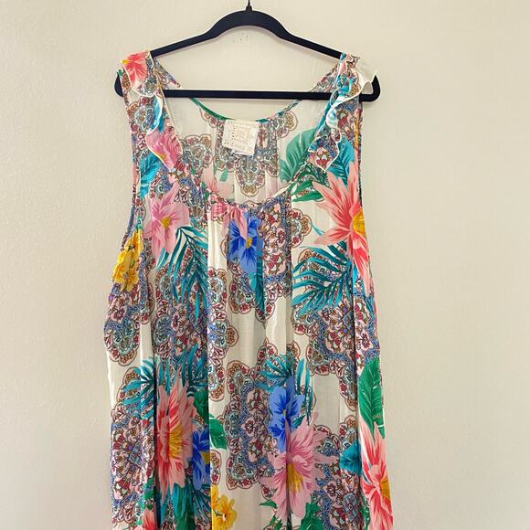 Johnny Was Plus Size Hosta Printed Maxi Dress Sz 3X - Picture 8 of 8
